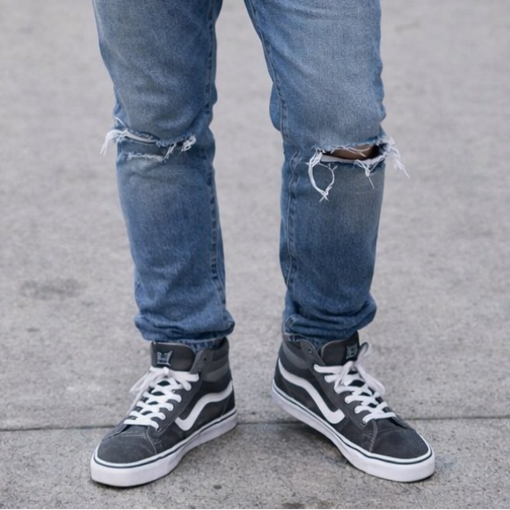 Vans Charcoal and White High-Top Sneakers